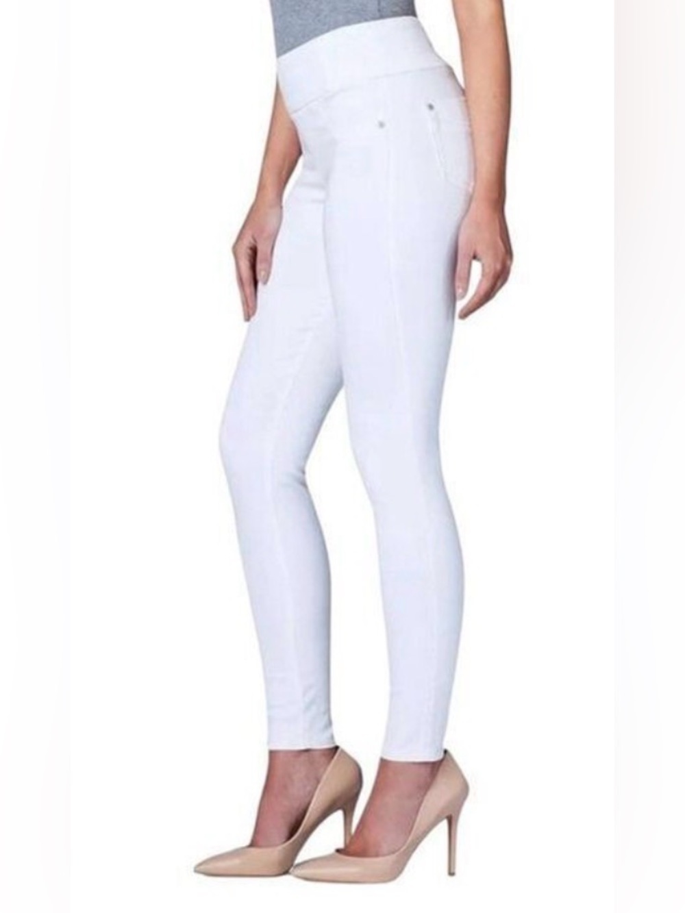 Rock & Republic White Pants Denim Rx Fever Jeggings Size 14M Stretch Pull On